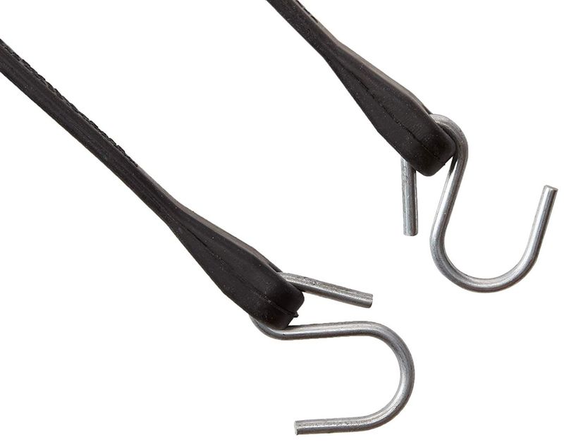 Natural rubber tarp strap with S-hooks on both ends